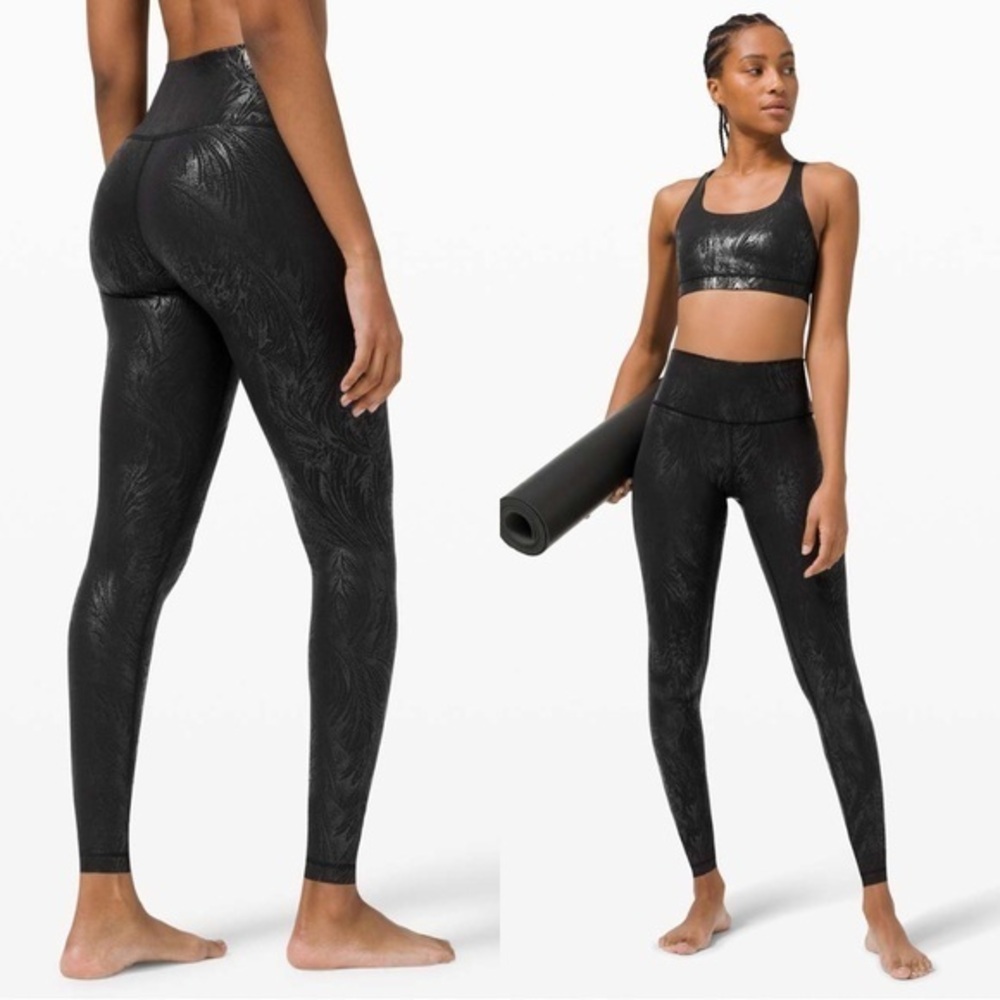 Lululemon Wunder Under High-Rise Tight 28" *Shine Acclimatize Black Black Foil 6